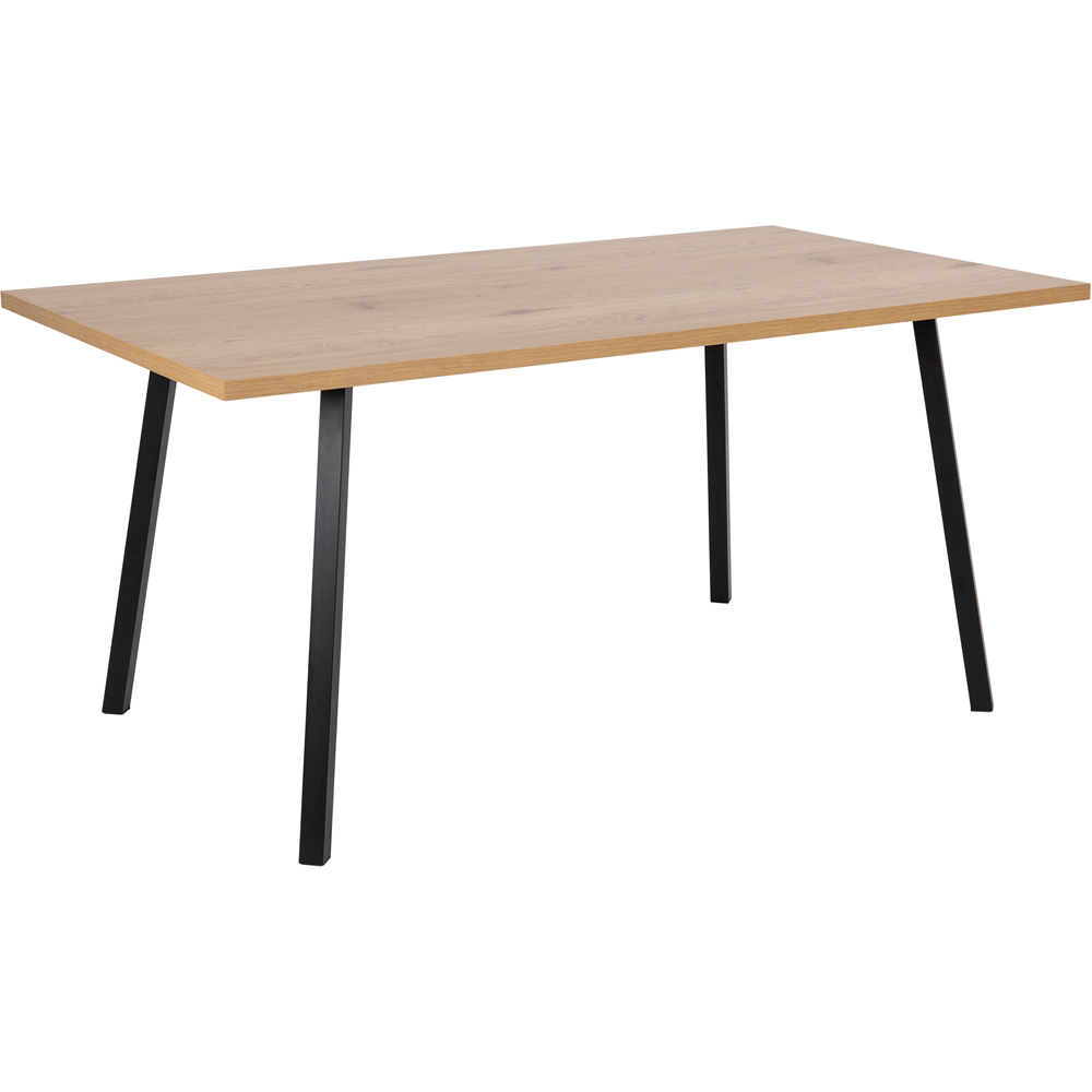 Florence Cenny 6 Seater Dining Table Oak and Black Image 2