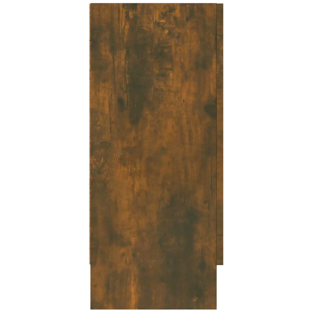 vidaXL Vitrine 2 Glass Door 6 Shelf Smoked Oak Floor Cabinet Image 7
