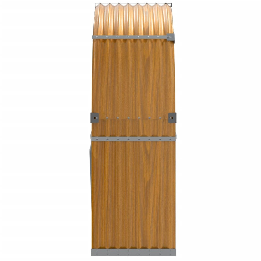 vidaXL Brown Galvanised Steel Firewood Log Holder 140 x 120 x 45cm Image 4