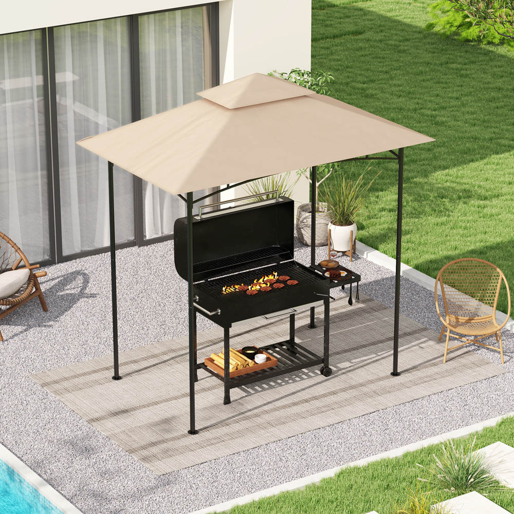 Outsunny 1.5 x 2.4m Beige Gazebo Canopy Replacement Image 2