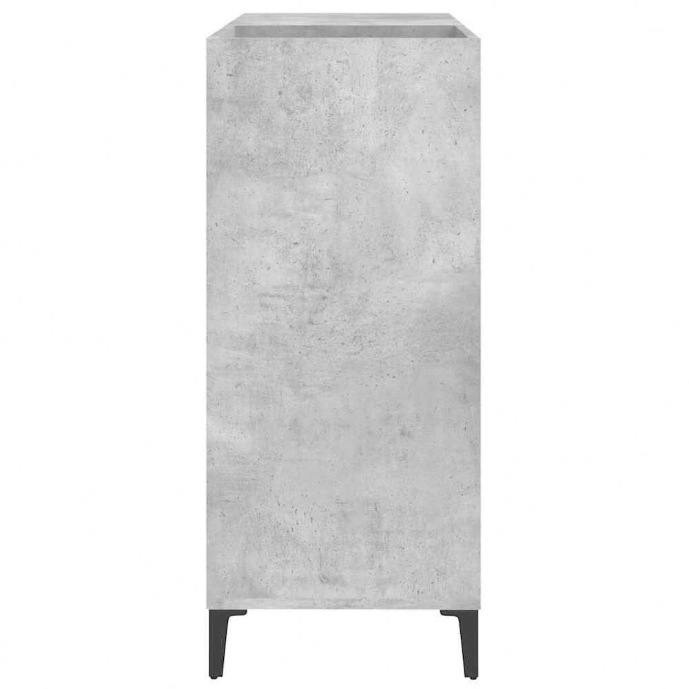 vidaXL 3 Shelf Concrete Grey Record Cabinet Image 5