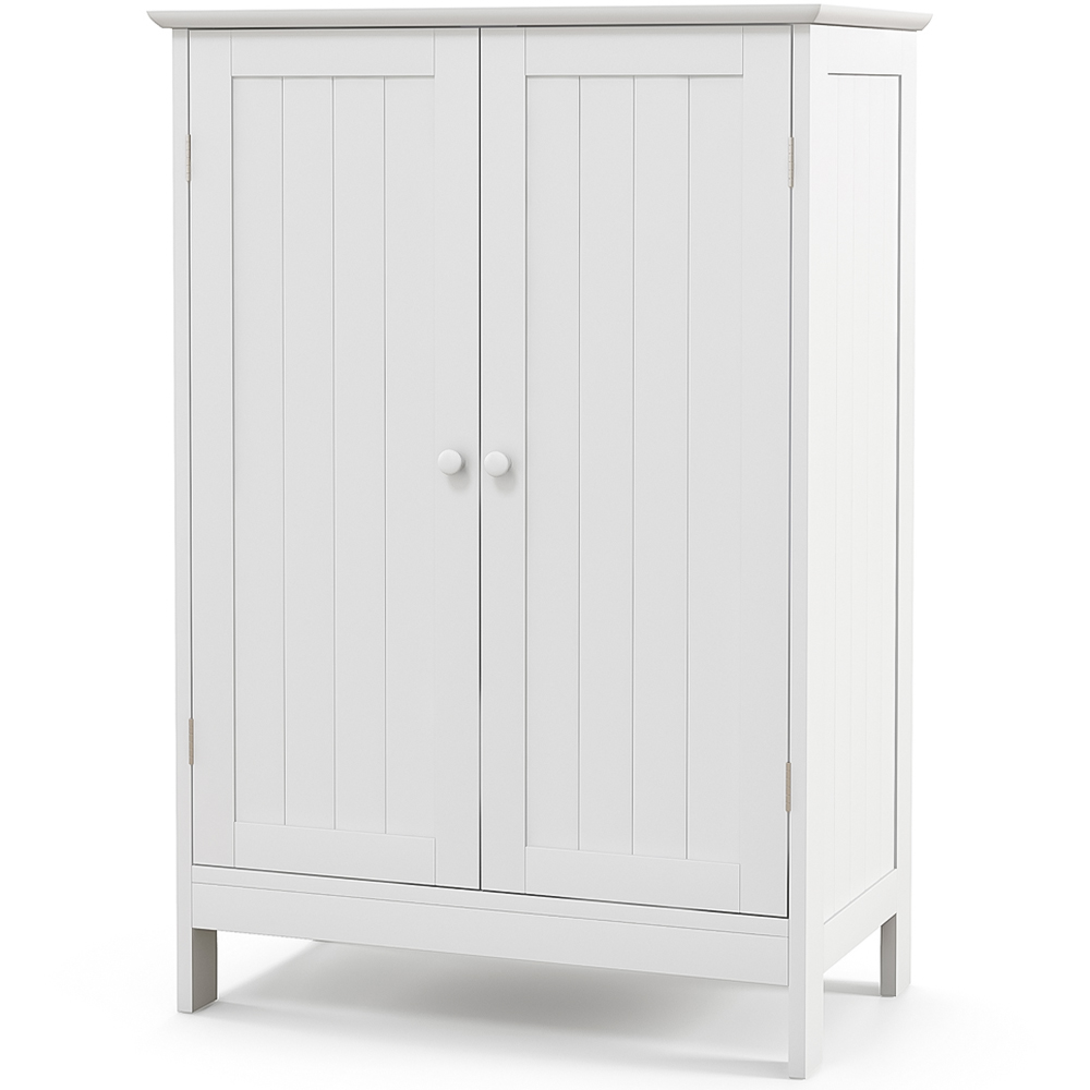 Costway 2 Door White Bathroom Floor Cabinet Image 3