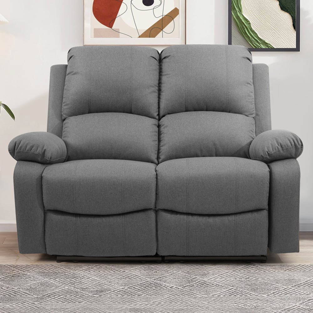 Comfy Living 2 Seater Light Grey Linen Electric Recliner Sofa Image 1