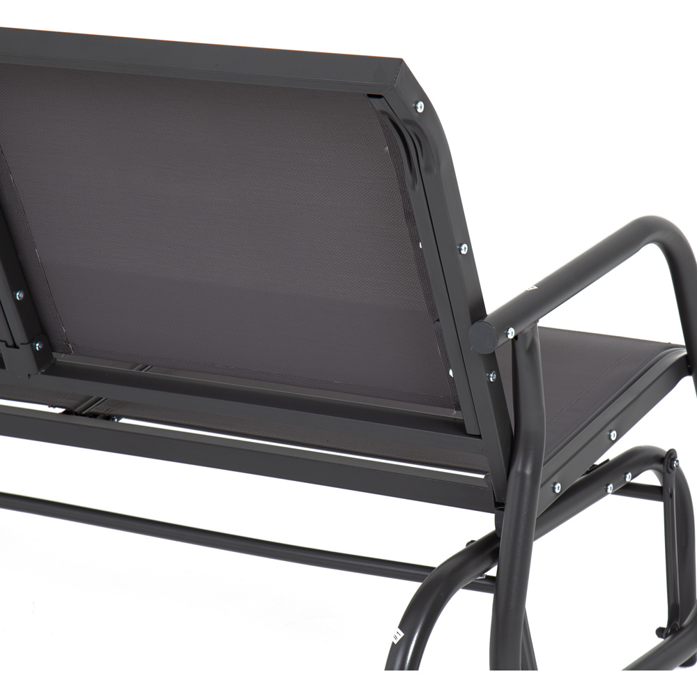 Charles Bentley Textilene Grey Rocking Glider Bench Image 5