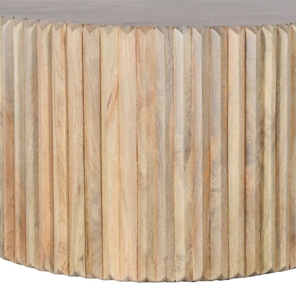 Brooklyn Hudson Carved Mango Wood Round Coffee Table Image 3