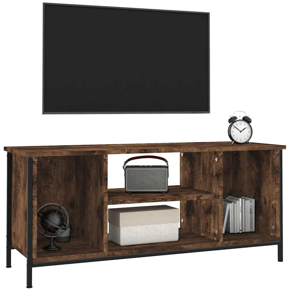 vidaXL 4 Shelf Smoked Oak TV Cabinet Image 4
