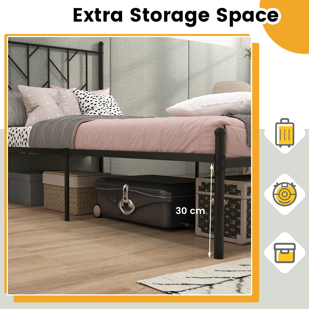 Costway Single Black Metal Bed Frame Image 6