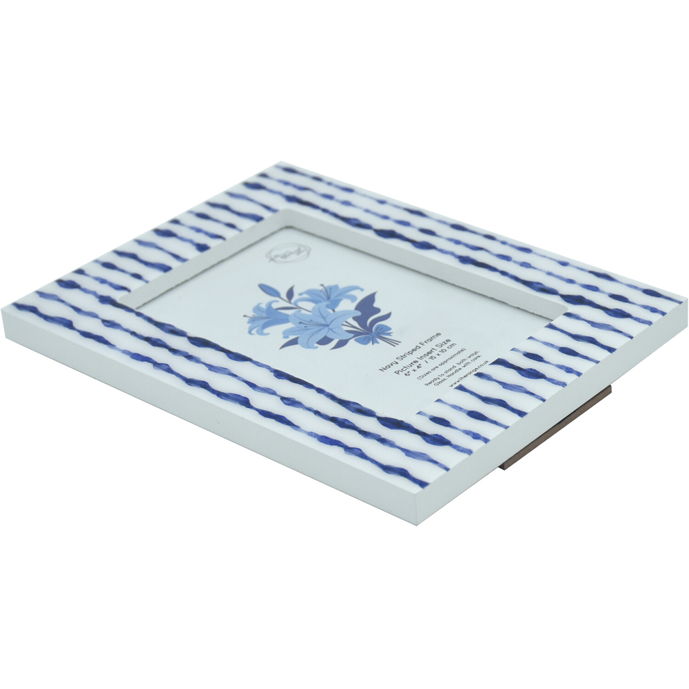 Navy Striped Photo Frame Image 3