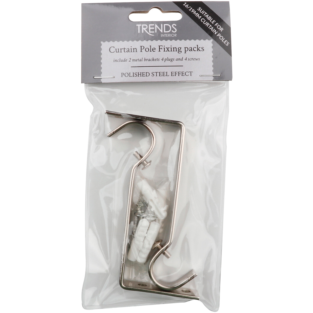 Trends 16-19mm Metal Curtain Pole Fixings Set Image