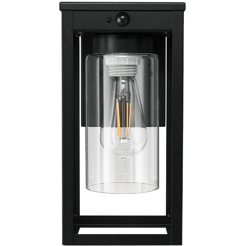 Living and Home E27 Black Aluminium Waterproof Motion Sensor Outdoor Wall Light Image 2