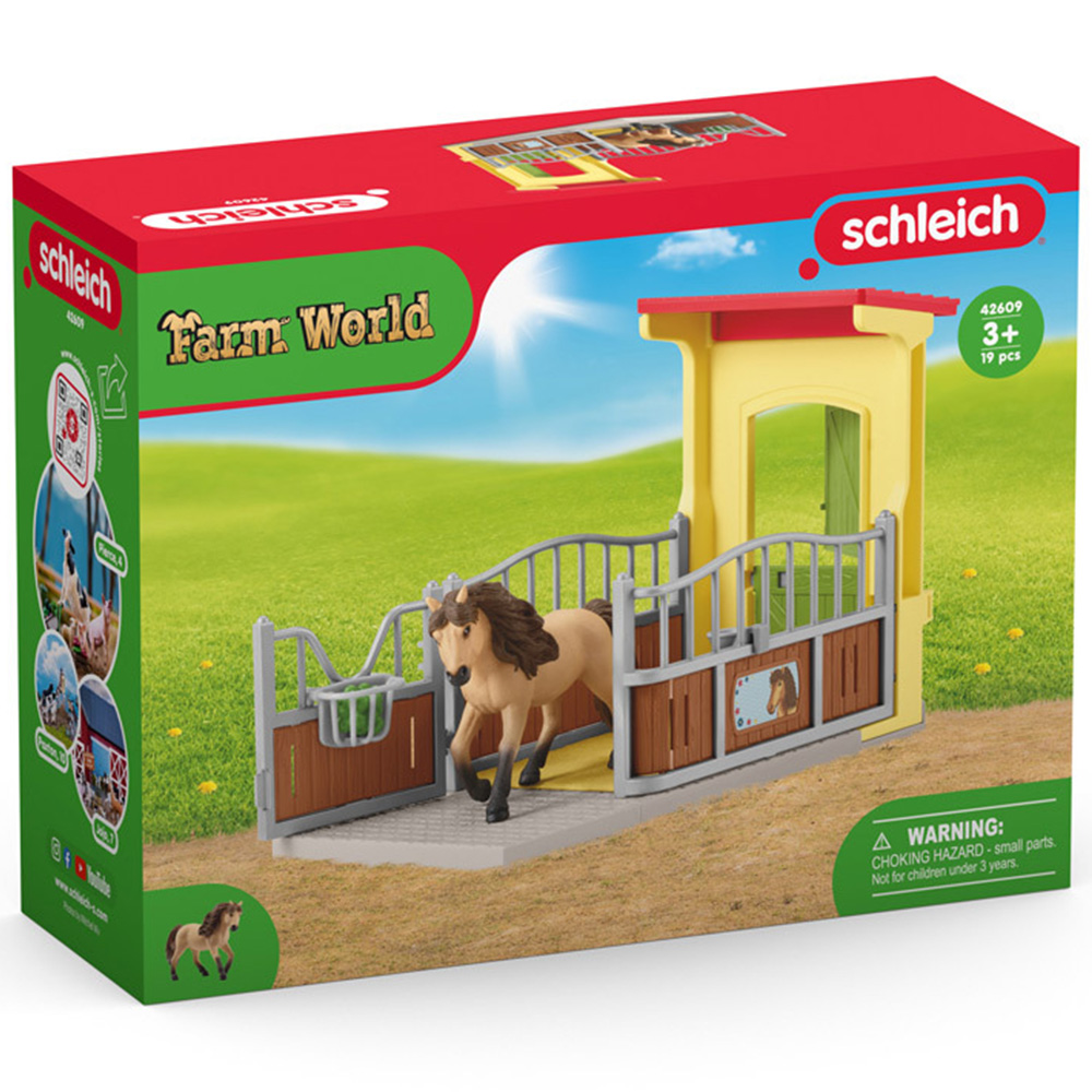 Schleich Farm World Pony Box with Iceland Pony Stallion Toy Playset Image 3
