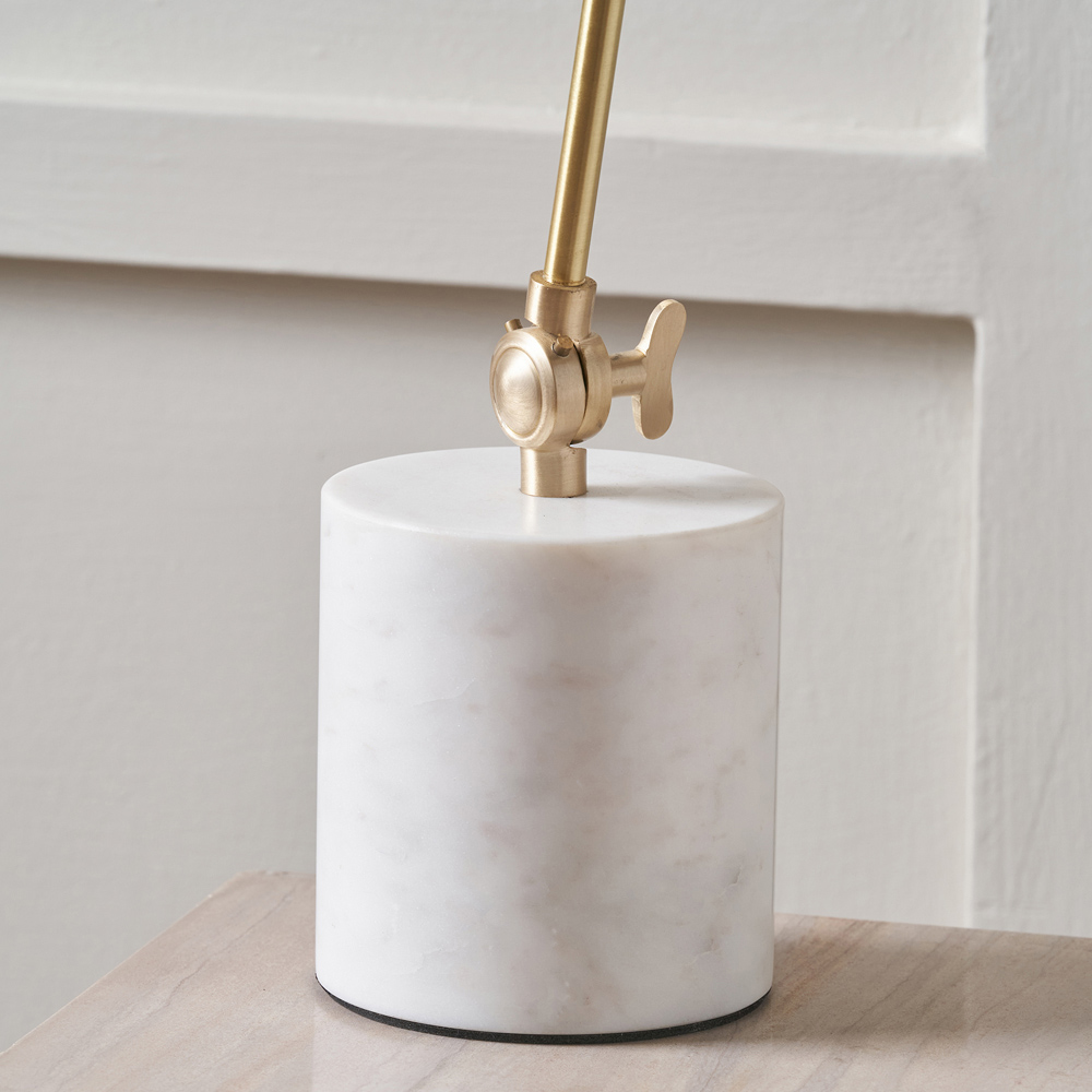 Pacific Lifestyle Eloise Gold Metal Marble Foot Retro Table Lamp Image 4