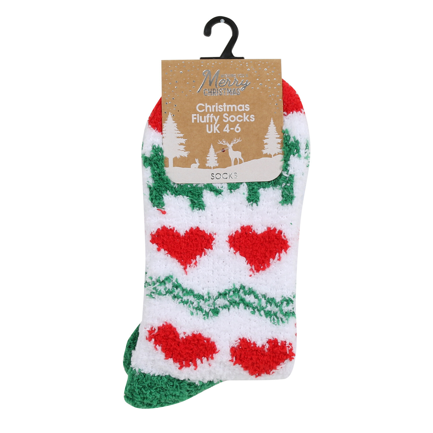 Ladies Christmas Fluffy Socks Image 1