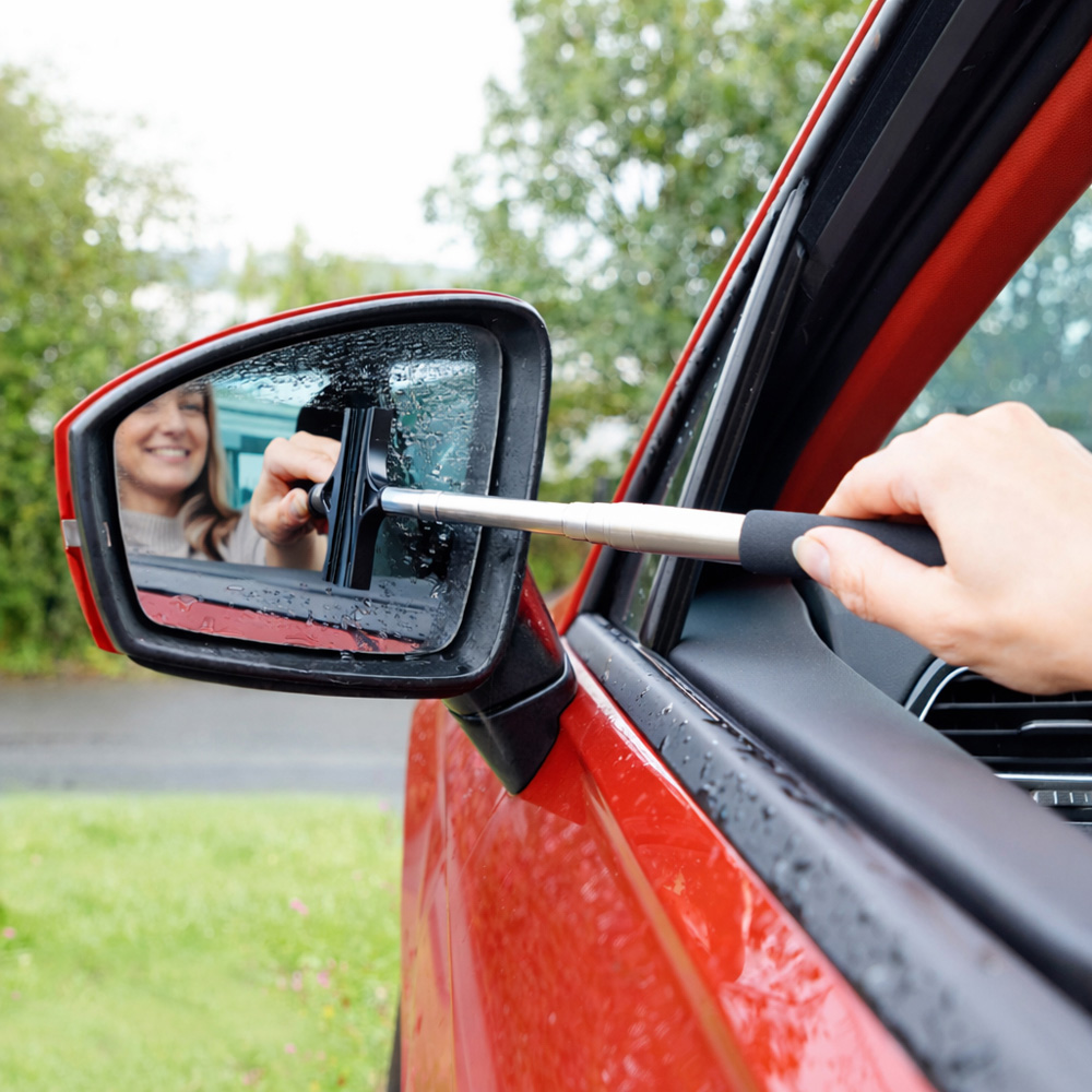 Avilo Telescopic Extendable Car Mirror Squeegee with Flexible Rubber Head Image 4
