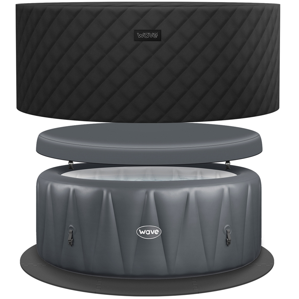 Wave Atlantic 4 Person Dark Grey Round Inflatable Hot Tub with EnergySave Bundle Image 3