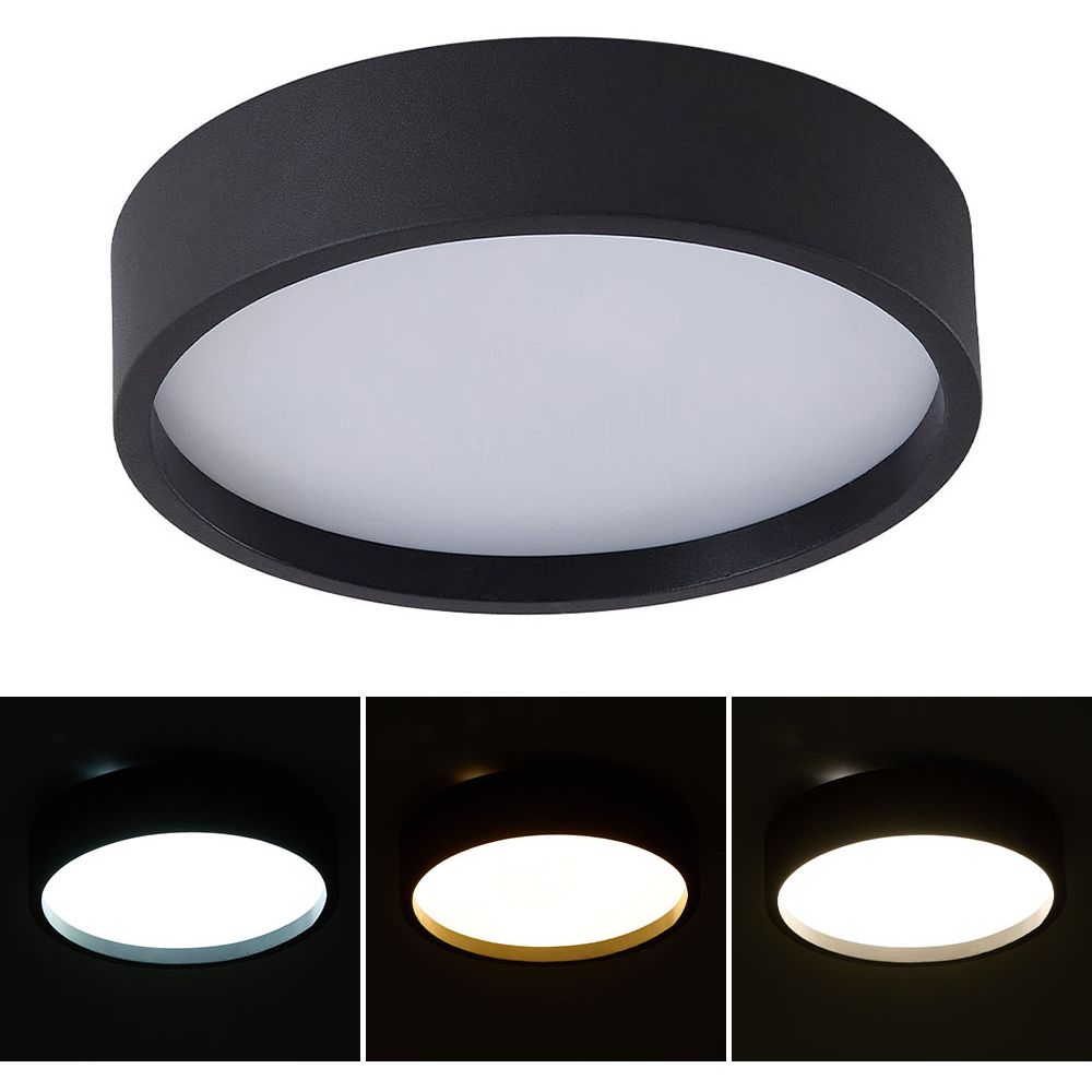 Living and Home Black LED Ceiling Light with 3 Colour Temperatures Image 7