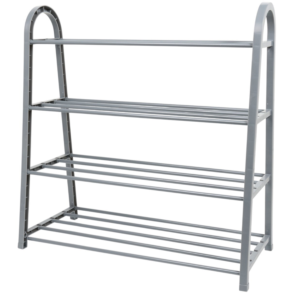 Minimalistic 4 Tier Shoe Rack Grey Image 3