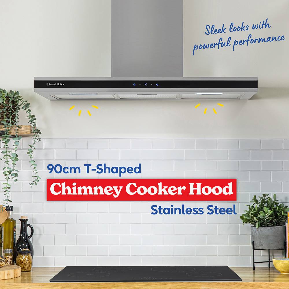 Russell Hobbs RHGCH903SS Stainless Steel T-Shaped 90cm Chimney Cooker Hood Image 8