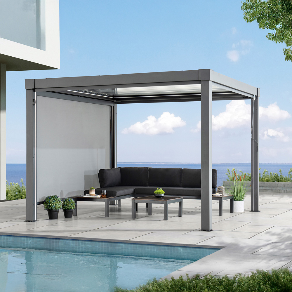 Sunjoy 2.75 x 1.8m Multi Gazebo Single Piece Rolling Screen Image 4