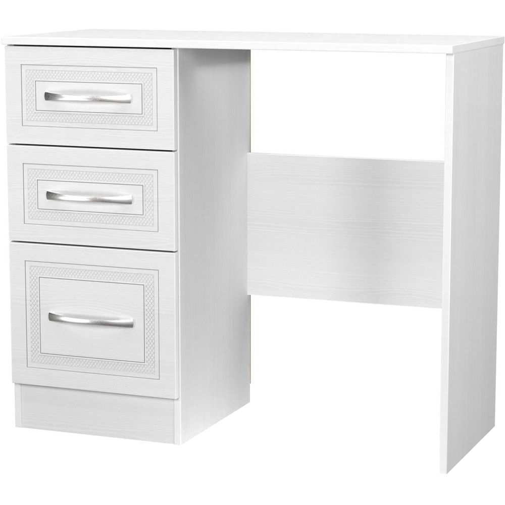 Crowndale Dorset 3 Drawer Signature White Vanity Dressing Table Ready Assembled Image 4