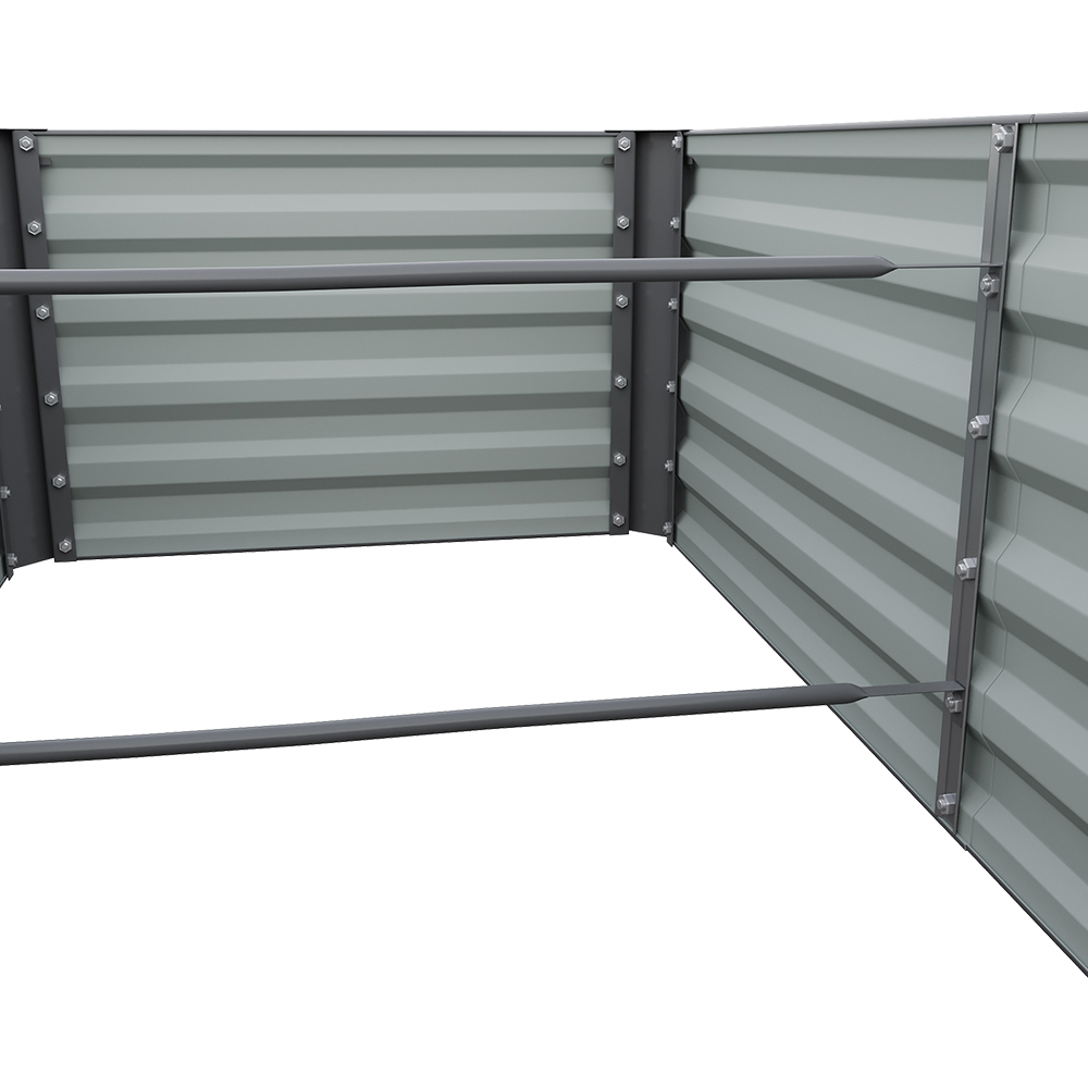 Living and Home Grey Large Rectangular Galvanised Steel Raised Garden Bed 243 x 61cm Image 4