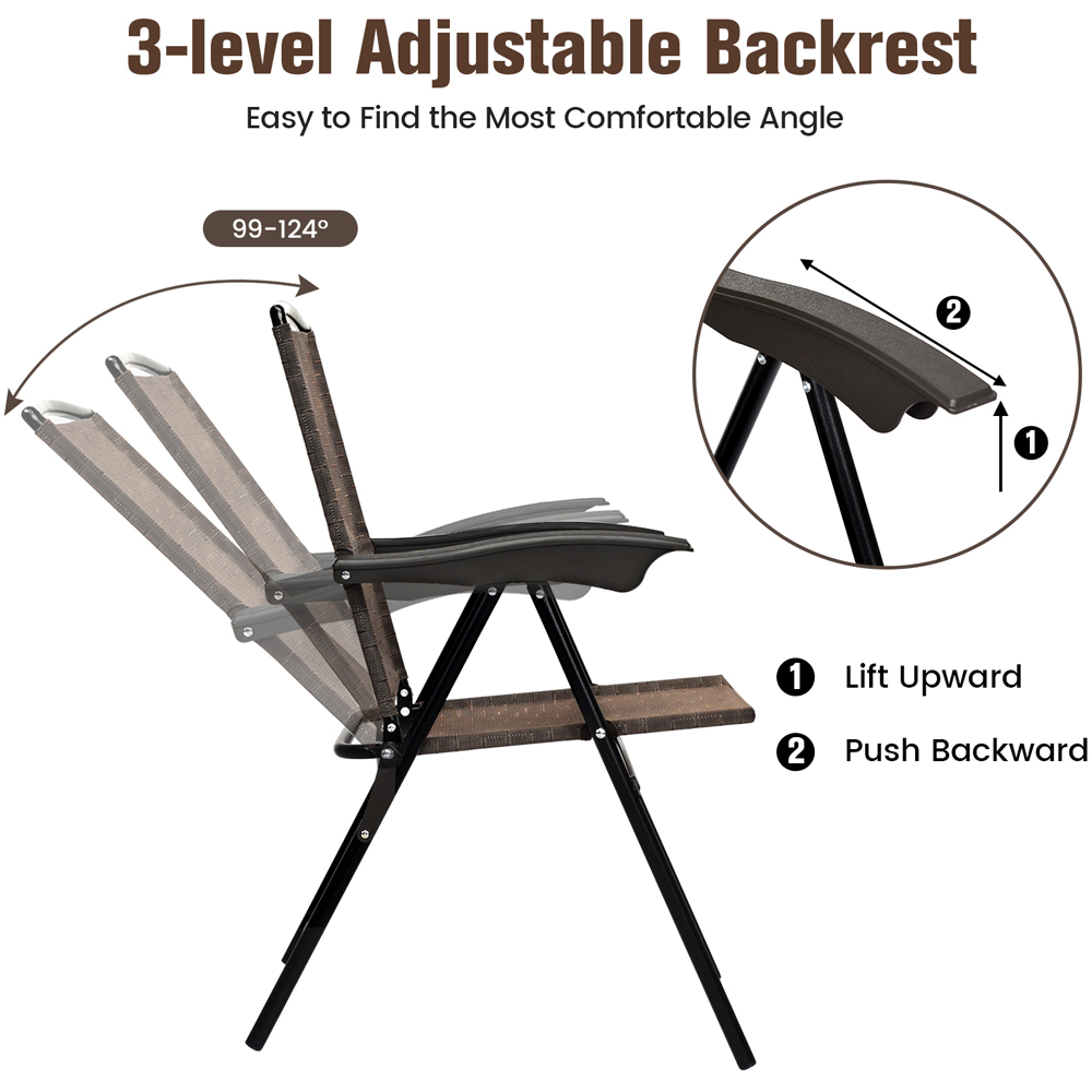 Costway Set of 4 Adjustable Folding Garden Chair Image 8