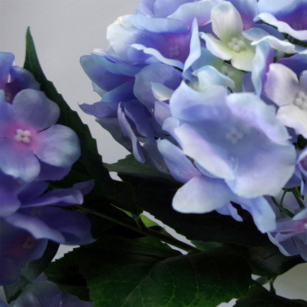 Leaf Blue Hydrangea Artificial Plant Pot with 200 Flowers 90cm Image 3