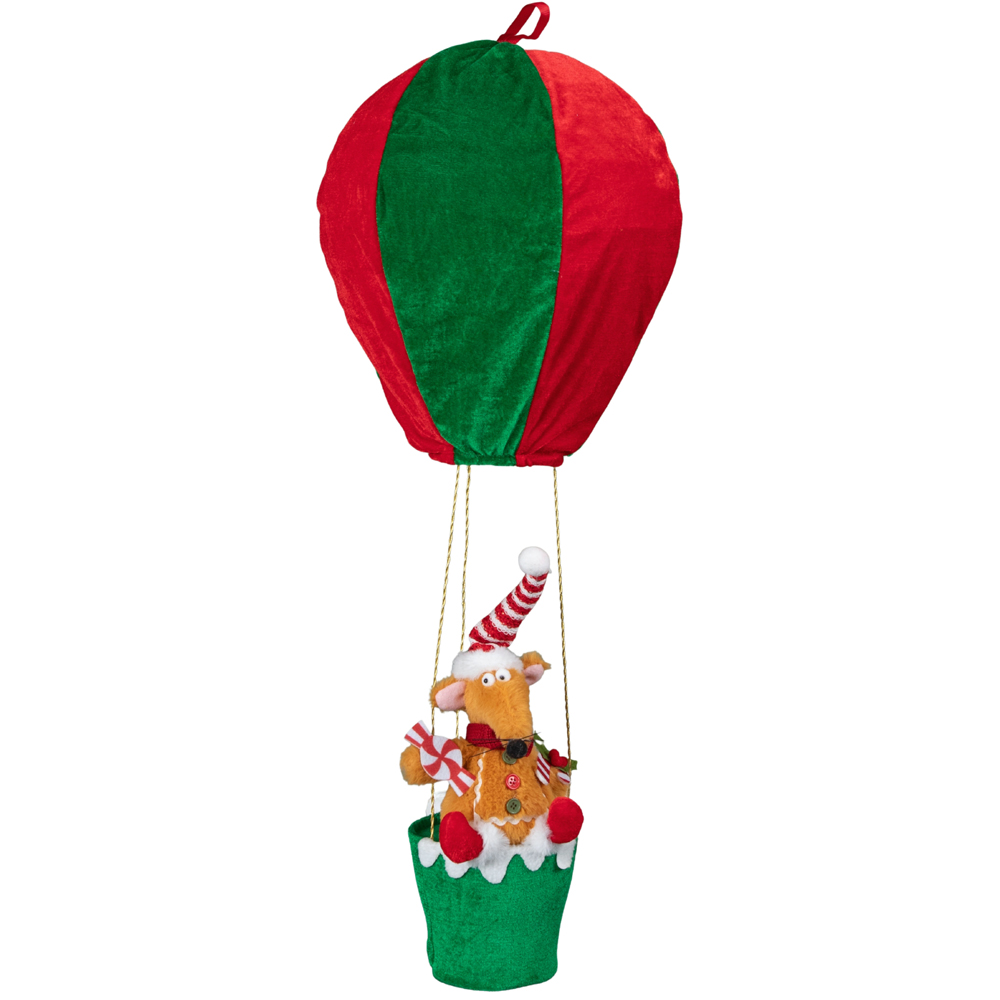 Samuel Alexander Red and Green Razza Rat Hot Air Balloon Hanging Christmas Decoration 80cm Image 1