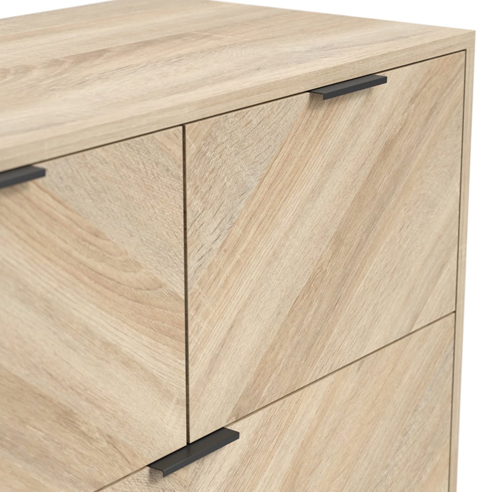 Stockholm Chevron 4 Drawer Sonoma Oak Chest of Drawers Image 7