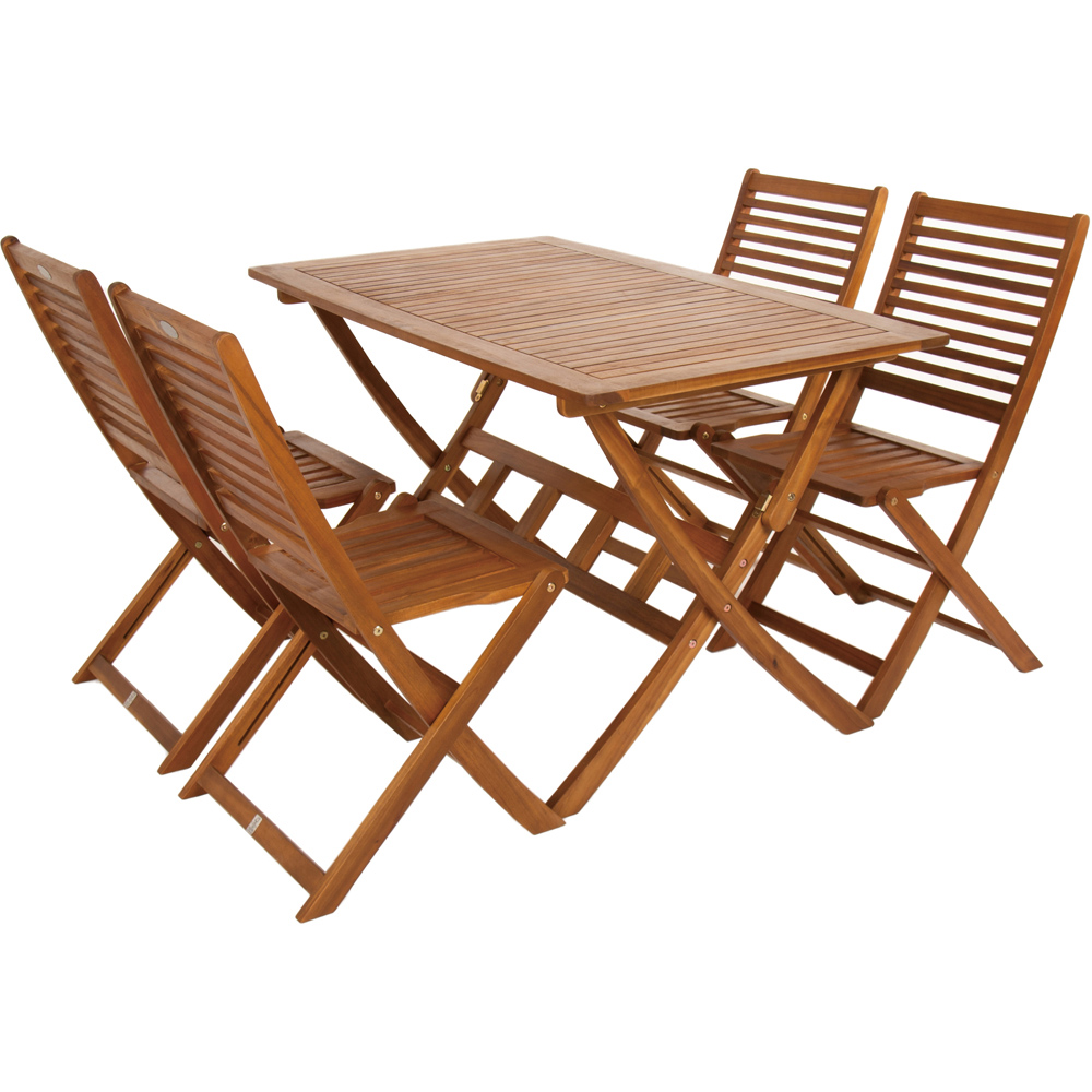 Charles Bentley 4 Seater Wooden Garden Furniture Set Image 2