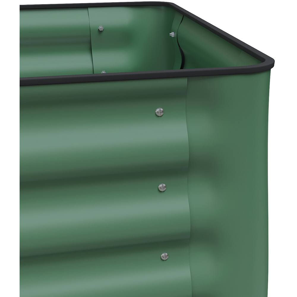 Living and Home Green Corrugated Galvanised Steel Planter Bed with Stand Image 5