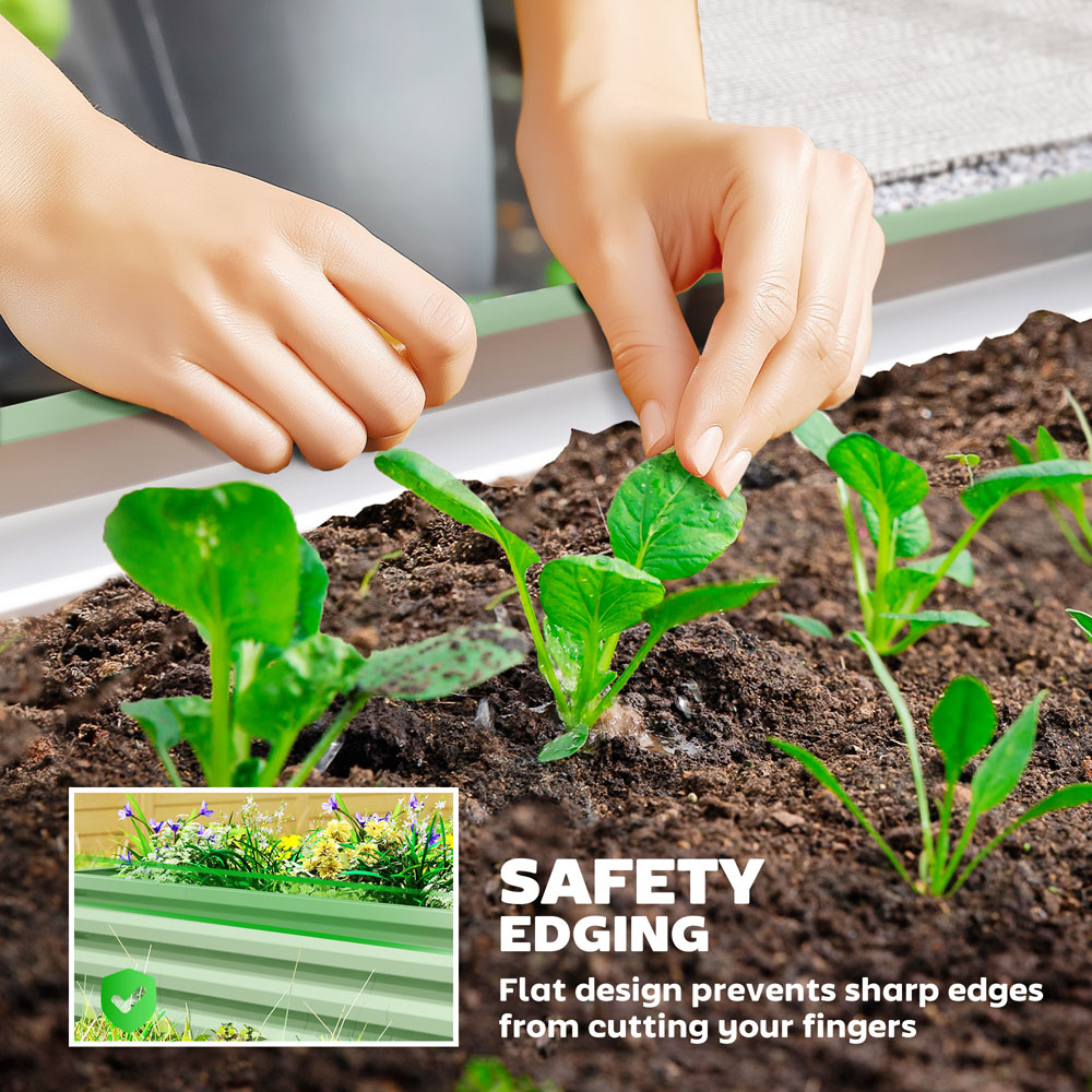 Outsunny Set of 2 Light Green Raised Garden Bed 30 x 60 x 110cm Image 6
