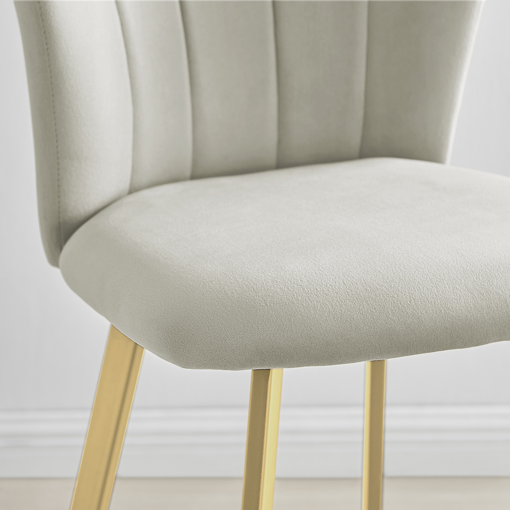 Furniturebox Hazel Cappuccino and Gold Velvet Bar Stool Set of 2 Image 3