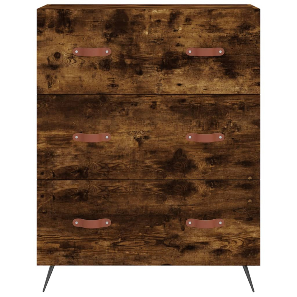 vidaXL 2 Door 3 Drawer Smoked Oak Highboard Image 8