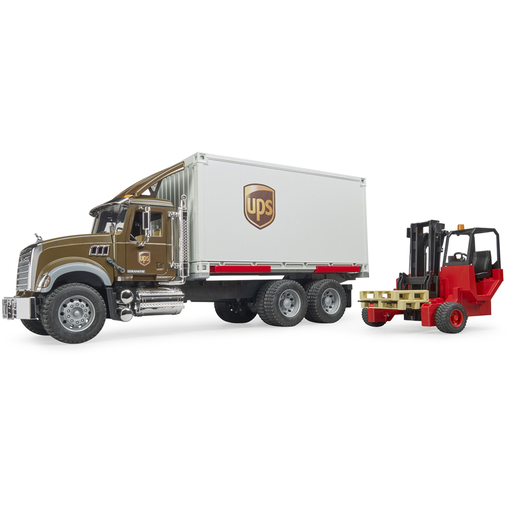 Bruder MACK Granite UPS Logistic Truck with Forklift Image 3