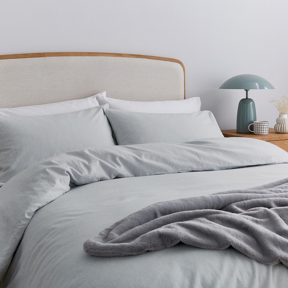 Helena Springfield Single Silver Brushed Cotton Duvet Set Image 3