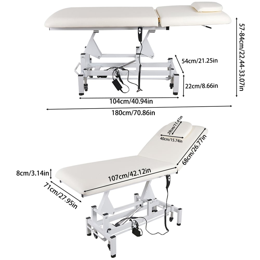 Living and Home Electric Beauty Bed with Adjustable Reclining Backrest Image 9