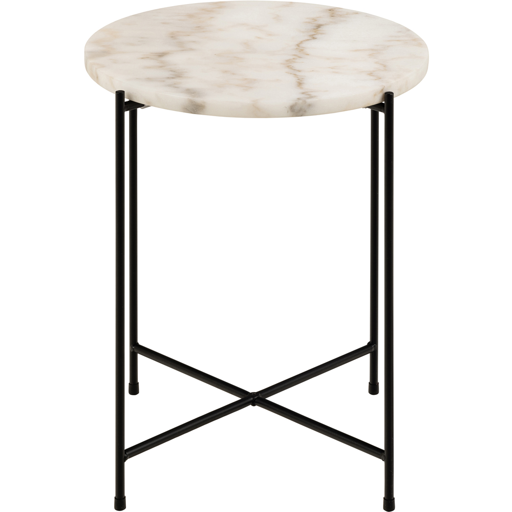 Florence Avila White Marble Top Side Table Image 2