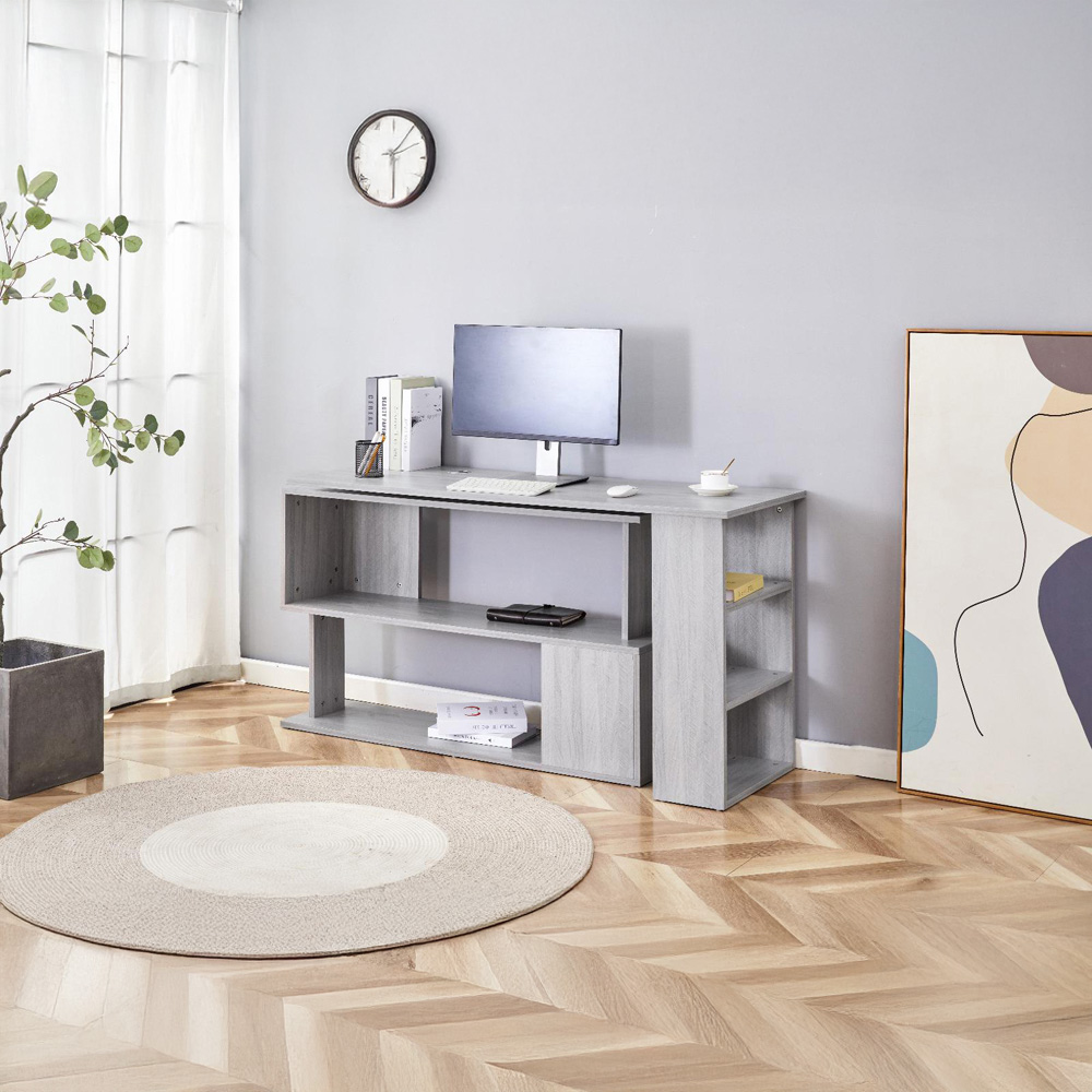 Kosy Koala Grey Wooden L Shaped Office Desk Image 2