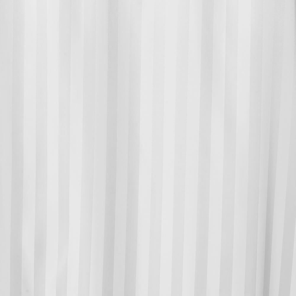 Wilko Satin Stripe White Shower Curtain Image 2