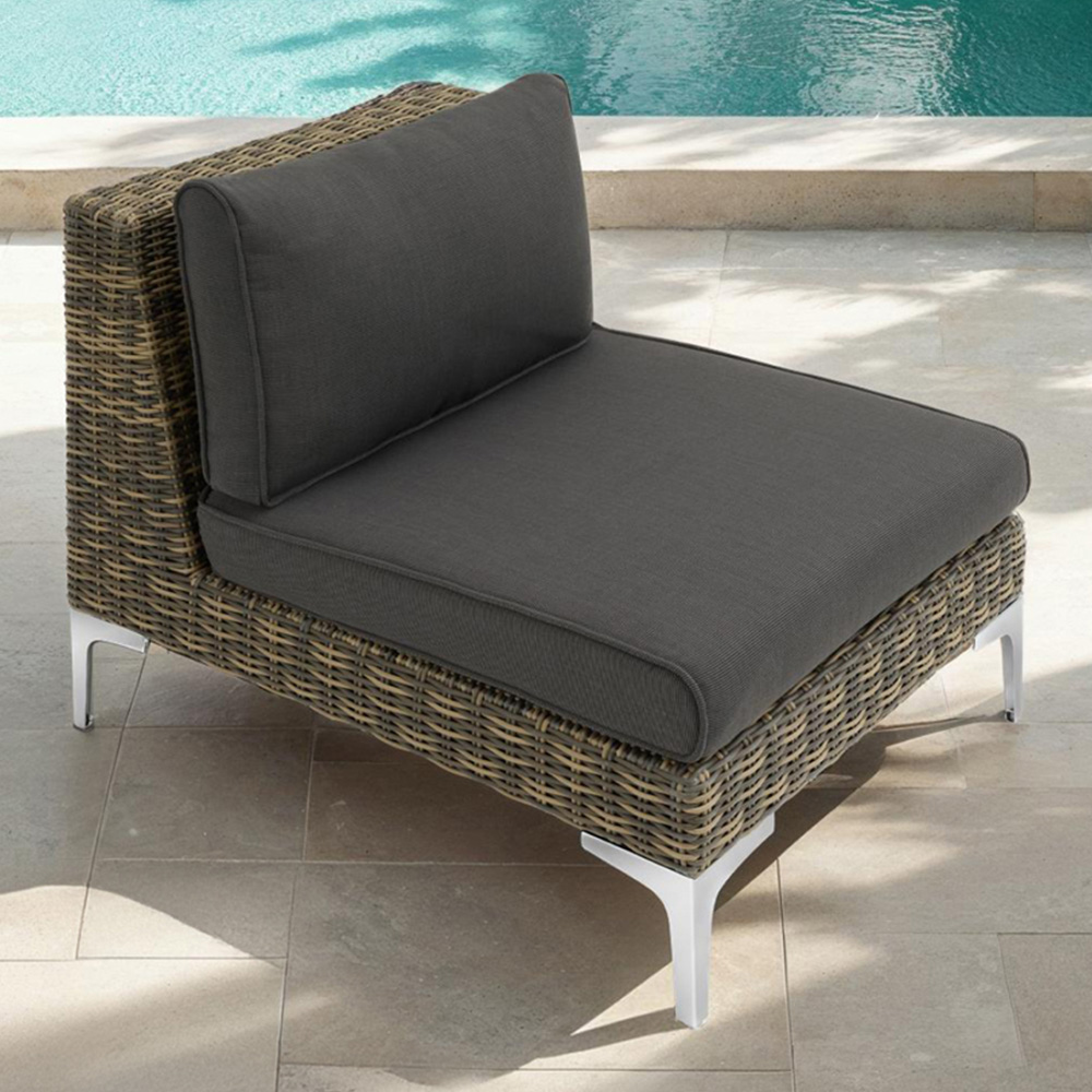 tectake Villanova Rattan Middle Garden Chair with Cushion Image 1