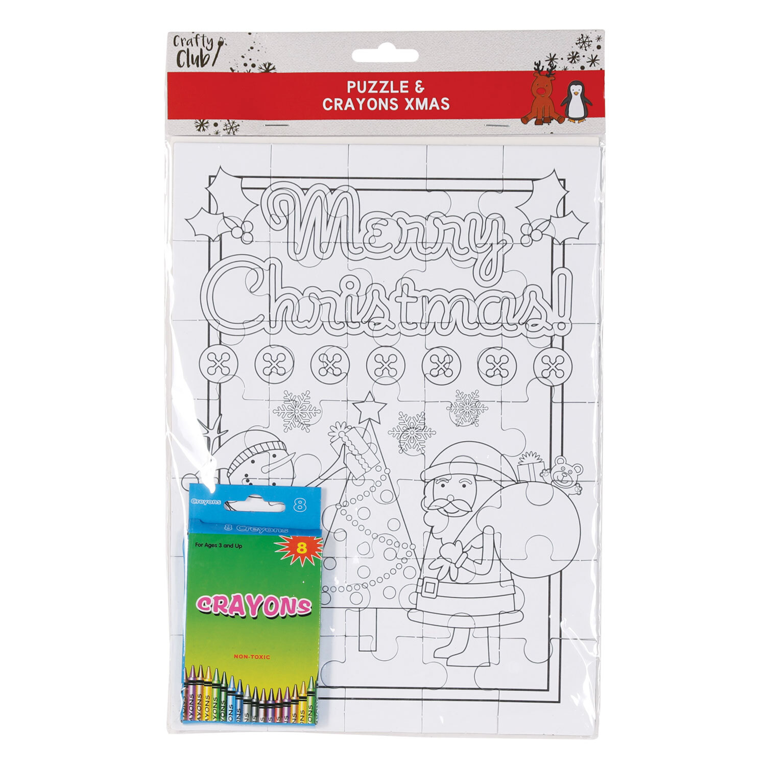 Crafty Club Christmas Puzzle and Crayons Set Image 2