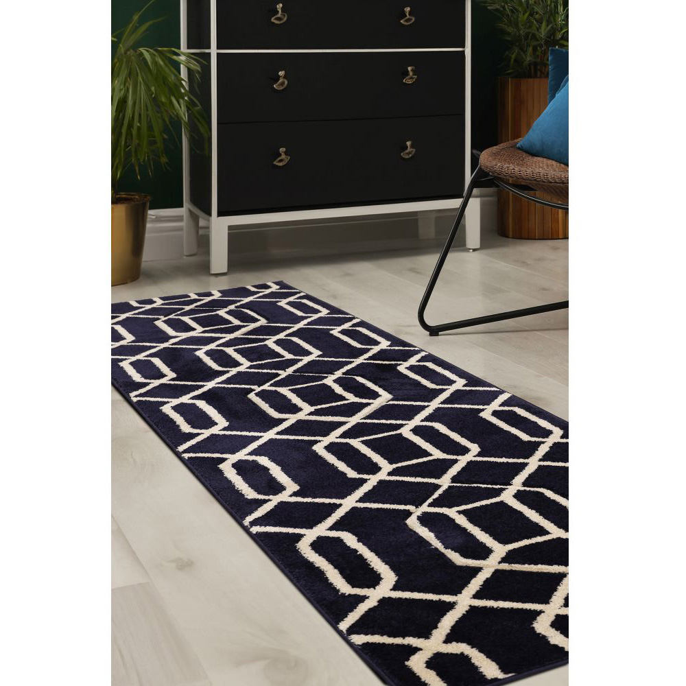 Homemaker Newport Navy Lattice Runner 60 x 200cm Image 4