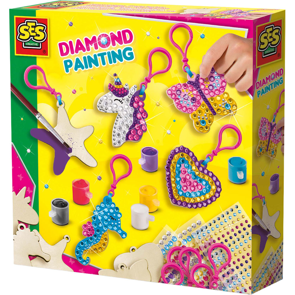 SES Creative Wooden Keychain Diamond Painting Kit Image 1