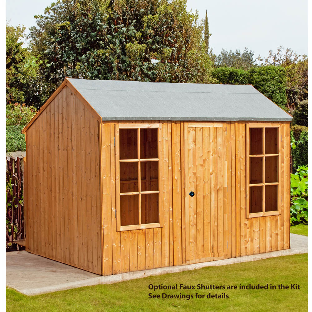 Shire 10 x 7ft Pressure Treated Holt Apex Garden Shed Image 2