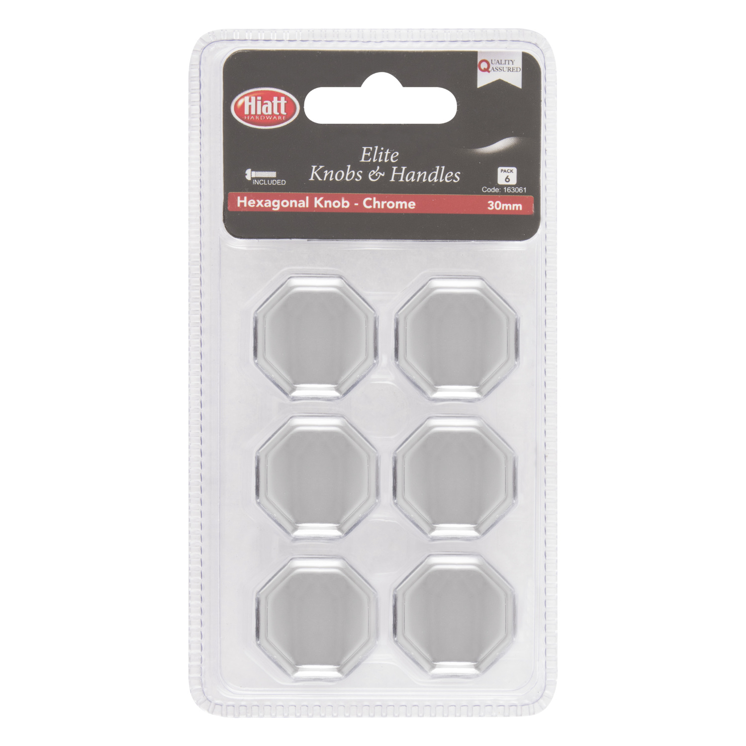 Hiatt Chrome Hexagonal Knob 6 Pack Image