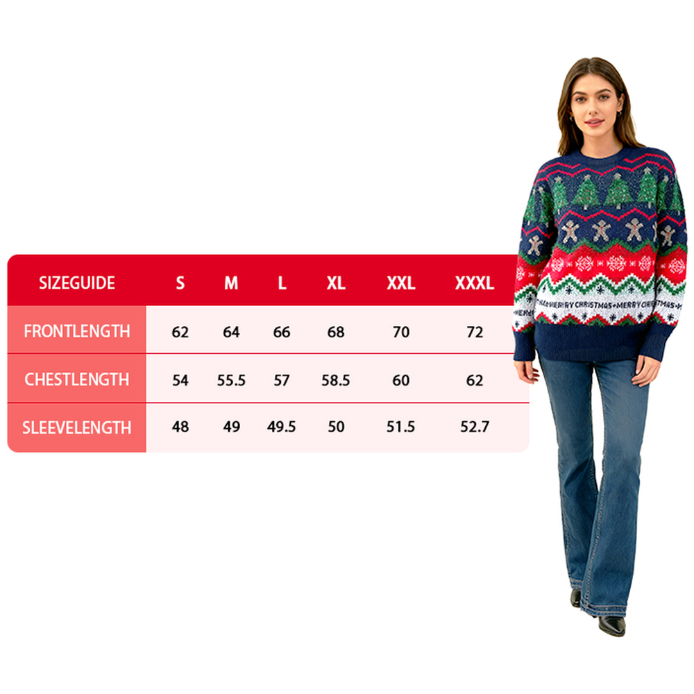 Noel Square Unisex Festive Trees Xmas Jumper 2XL Multicolour Image 3