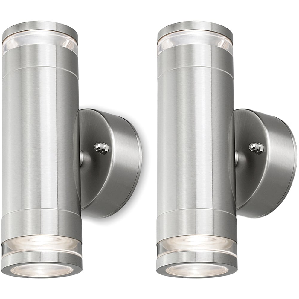 4lite Marinus 2 Pack Bi-Directional Stainless Steel Wall Light Image 1