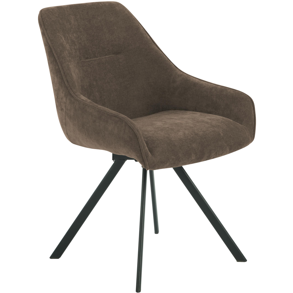 wilko Marlow Walnut Brown Swivel Dining Chair Image 2