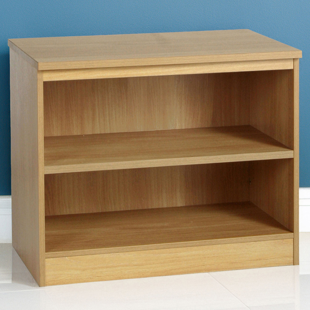 R White Cabinets 2 Shelf Brown Desk Height Wide Bookcase Image 1